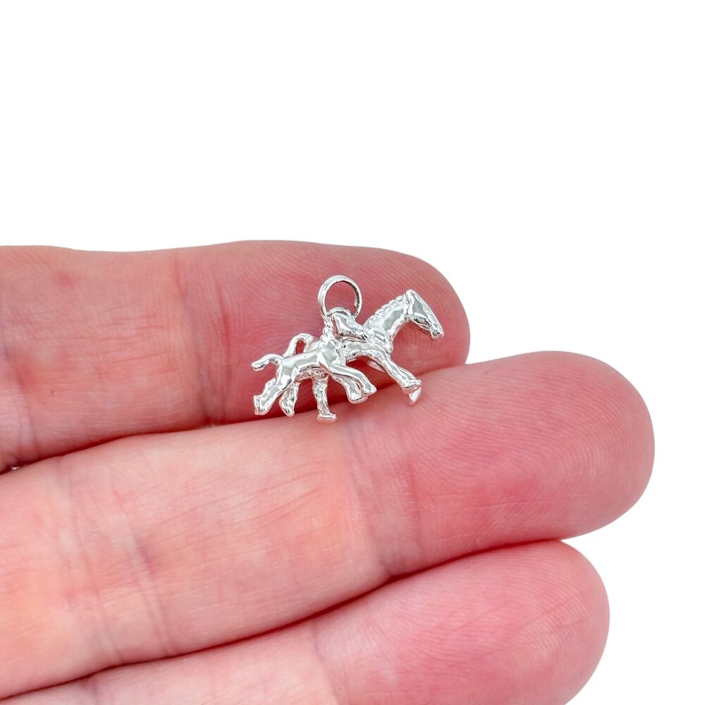 Vintage Sterling Silver 925 Mare and Foal Pendant